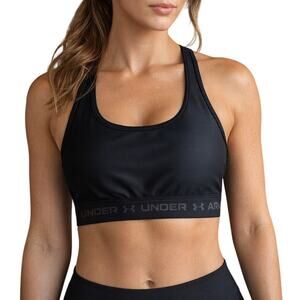 Under Armour Crossback Mid Sports Bra Black Womens Medium NWT